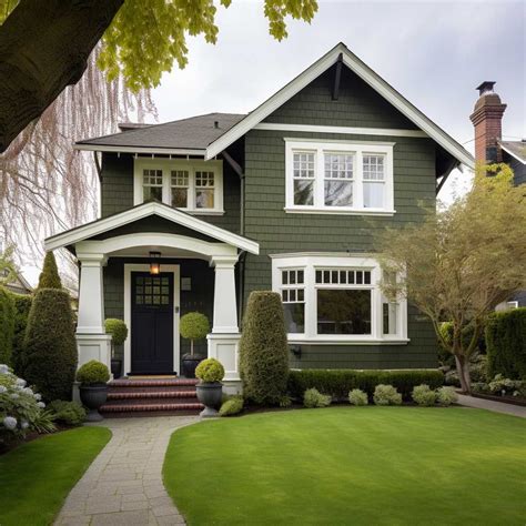 bronze metal roof on mint green house|dark green house exterior colors.